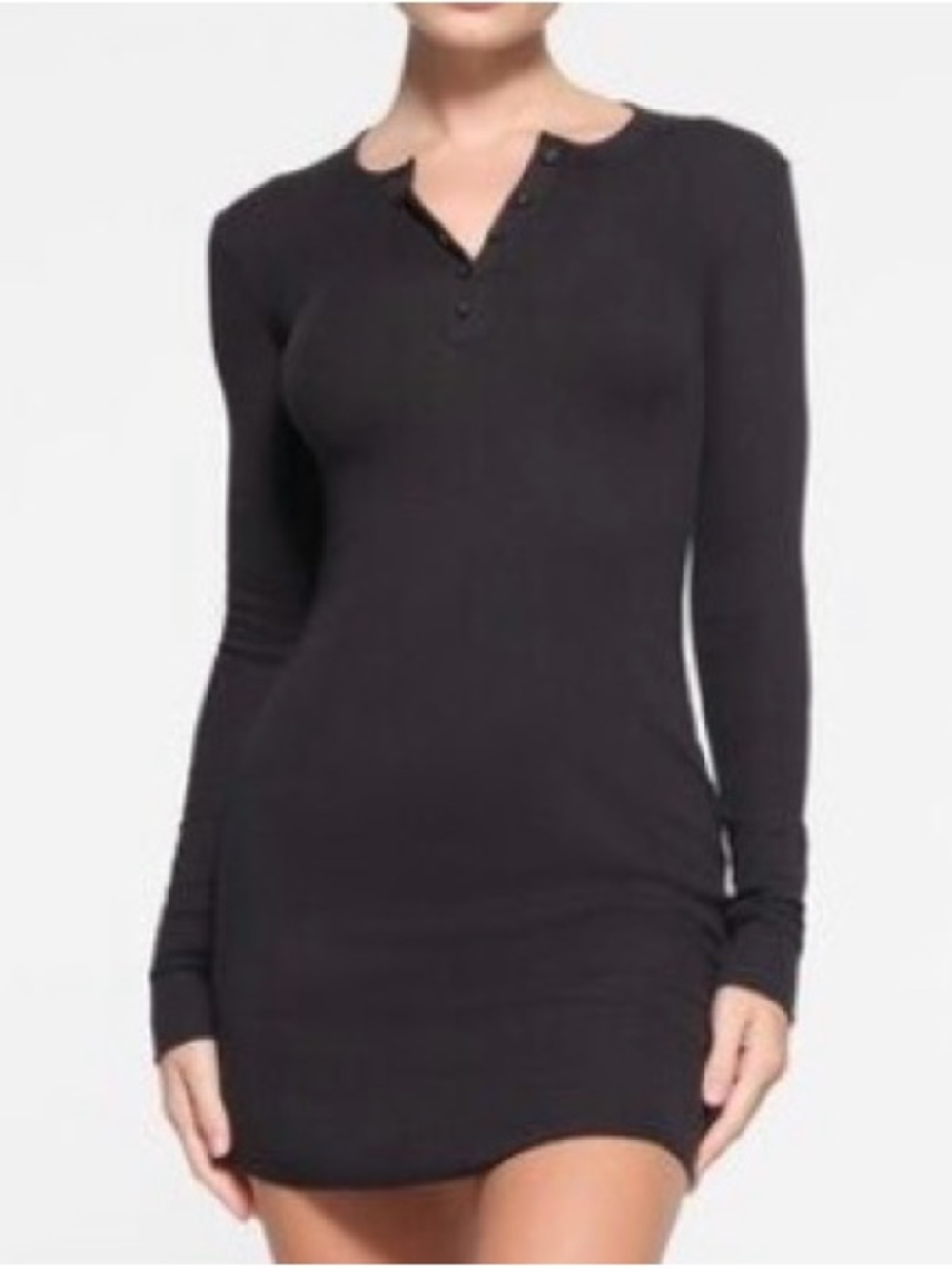 Skims, cotton rib, dress color soot